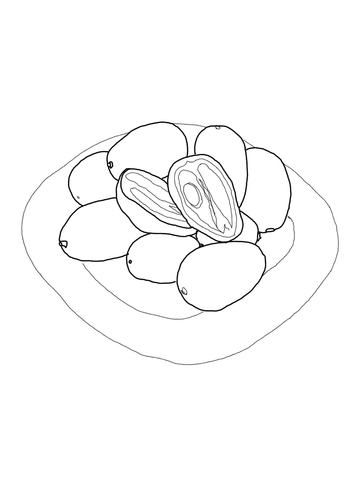 Kumquats On Plate Coloring Page